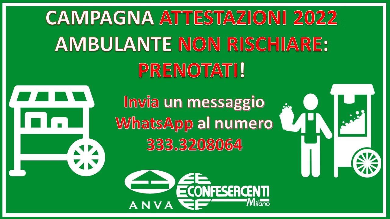 Campagna attestazioni 2022 ANVA-Confesercenti Milano