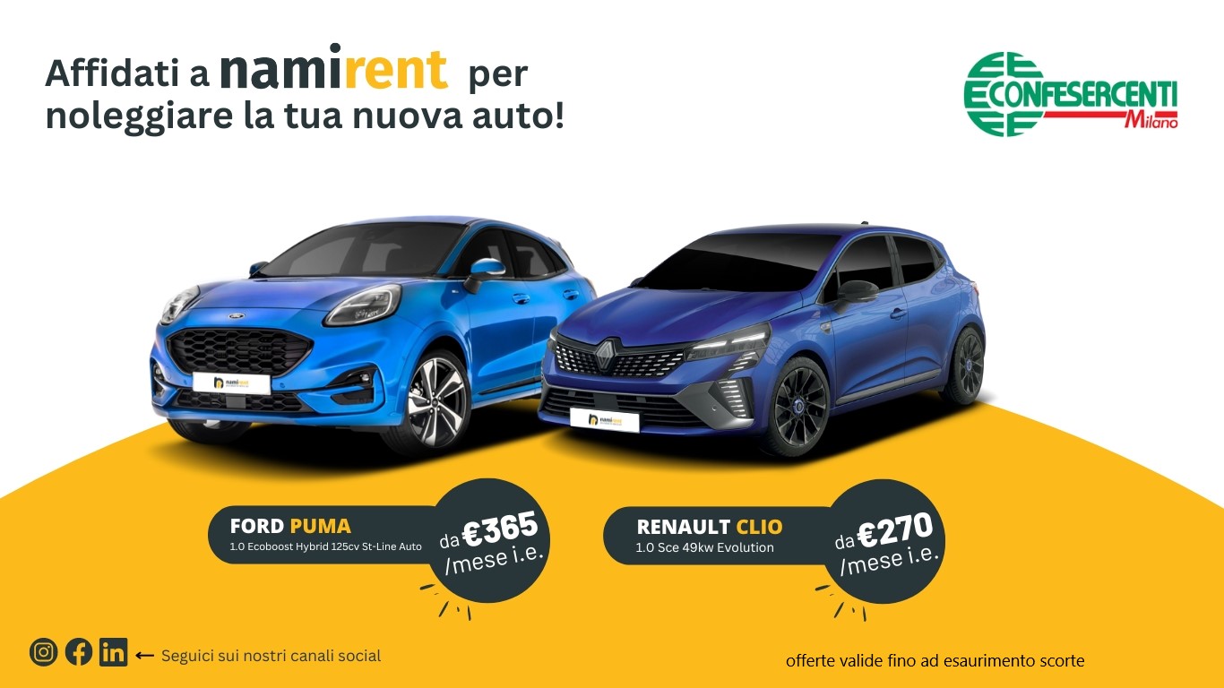 Convenzione Namirent per il noleggio a lungo termine: offerta del mese di ottobre per gli associati 