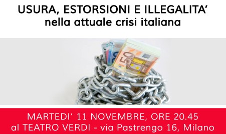 Usura, estorsioni e illegalità nella attuale crisi italiana